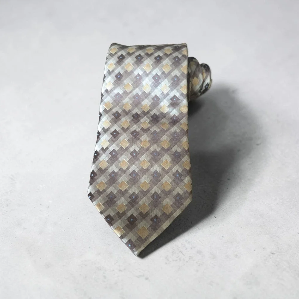Vintage Chereskin 70's look geometric wide tie eclectic grandpa